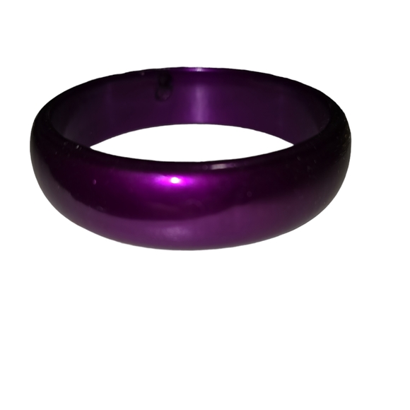 Vintage 80s Purple Solid Bangle Bracelet 11 - Picture 3 of 3